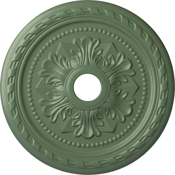 Ekena Millwork Palmetto Ceiling Medallion (Canopies up to 3 5/8"), 23 5/8"OD x 3 5/8"ID x 1 5/8"P, Athenian Green CM23PMAGF - main